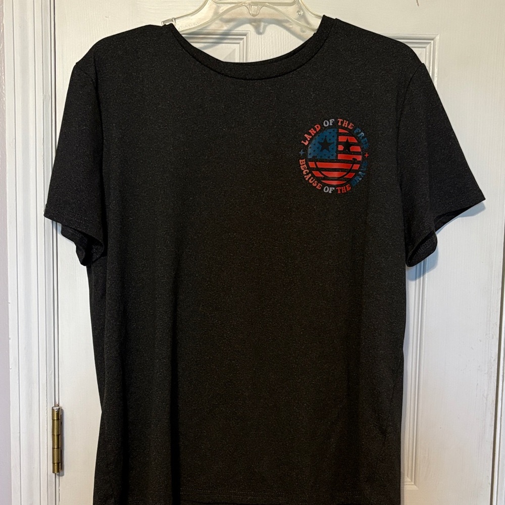 Black Graphic Crewneck T-Shirt - Patriotic Emblem